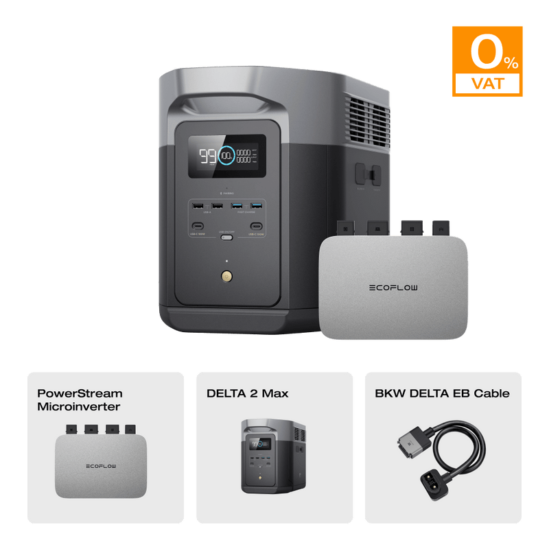 Load image into Gallery viewer, EcoFlow DELTA 2 Max Portable Power Station 0% VAT (Only Austria) DELTA 2 Max + PowerStream Microinverter 800W