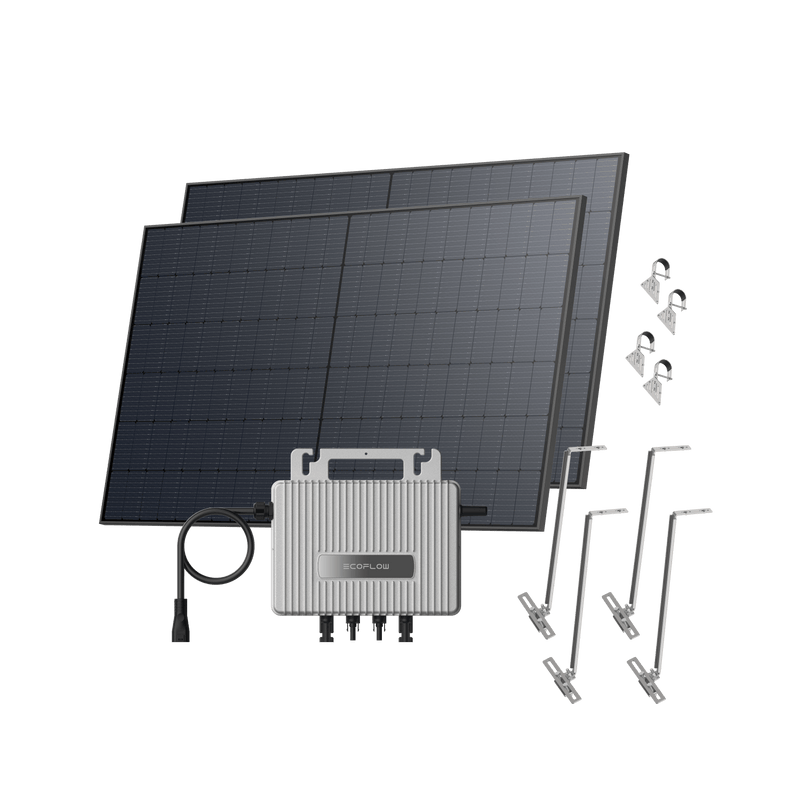 Load image into Gallery viewer, EcoFlow STREAM Garden/Ground Kit (1040Wp) 2 × 520W Rigid Solar Panel + STREAM Microinverter / Bracket: Adjustable Solar Support