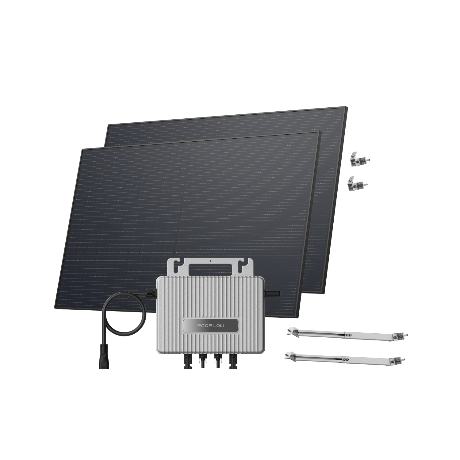 EcoFlow STREAM Adjustable Facade Kit 90° Wall / (900Wp) 2 × 450W Rigid Solar Panel + STREAM Microinverter / Bracket: Facade