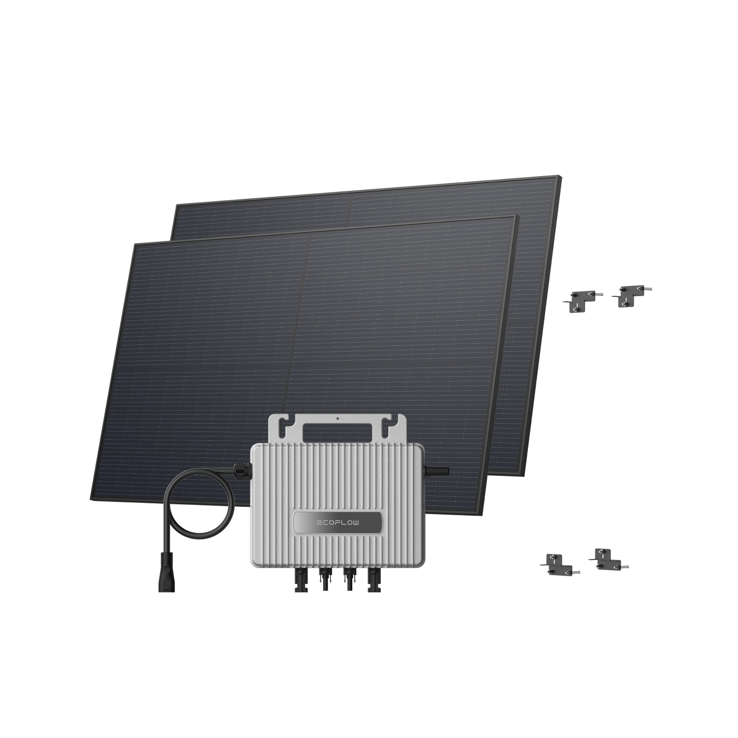 EcoFlow STREAM Adjustable Facade Kit 90° Wall / (900Wp) 2 × 450W Rigid Solar Panel + STREAM Microinverter / Bracket: Facade