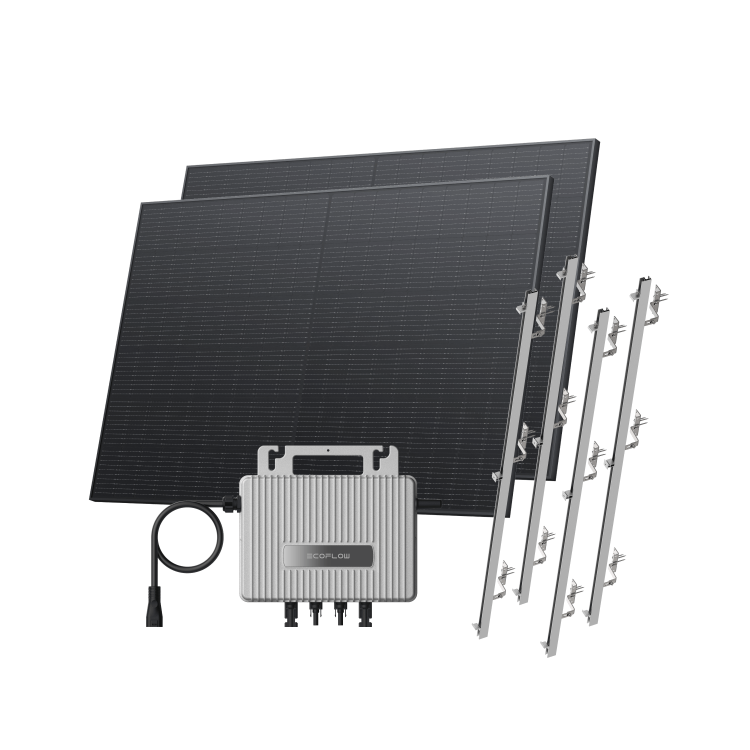 EcoFlow STREAM Balcony Solar System STREAM Microinverter + 2 x 400 W Rigid Solar Panel / Bracket: Pitched Roof