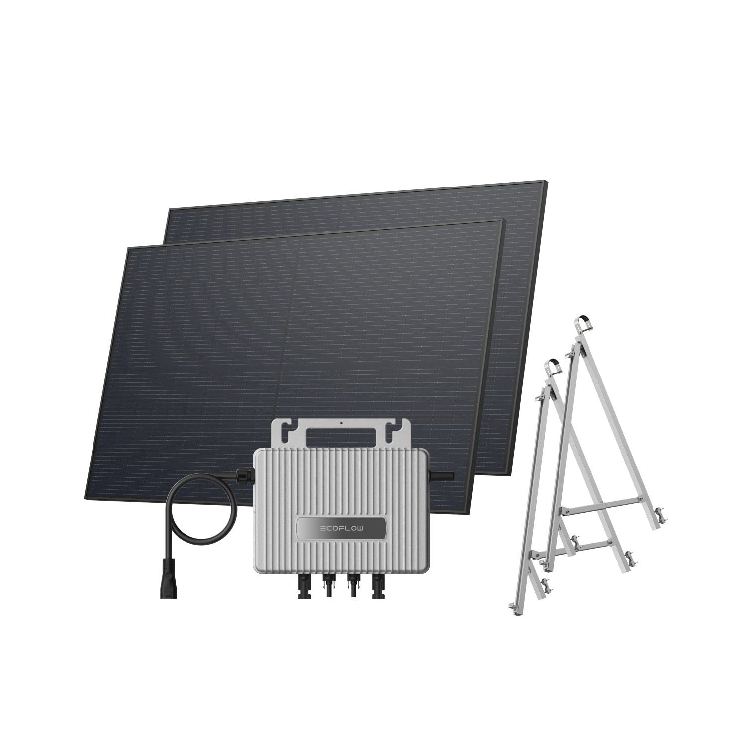 EcoFlow STREAM Balcony Solar System STREAM Microinverter + 2 x 450 W Rigid Solar Panel / Bracket: Semi-enclosed Balcony