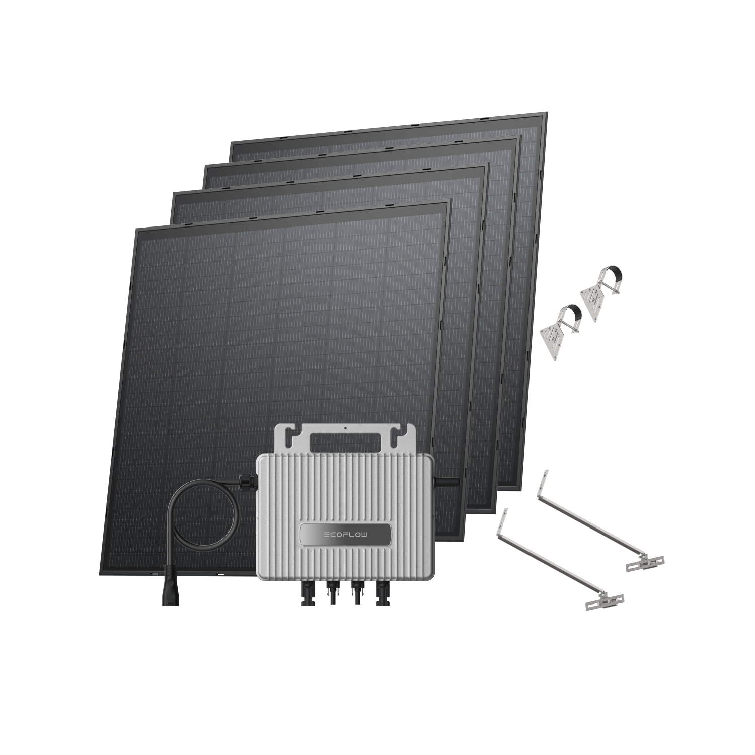 EcoFlow STREAM Balcony Solar System STREAM Microinverter + 2 x 250 W Rigid Solar Panel / Bracket - Lightweight Balcony